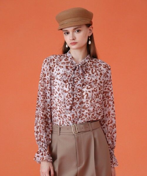 ANAYI/アナイ レオパードプリントリボンタイブラウス grey (92) 36