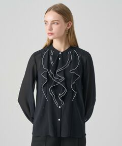 ANAYI / アナイ シャツ・ブラウス | ジョーゼットバイカラーラッフル ブラウス