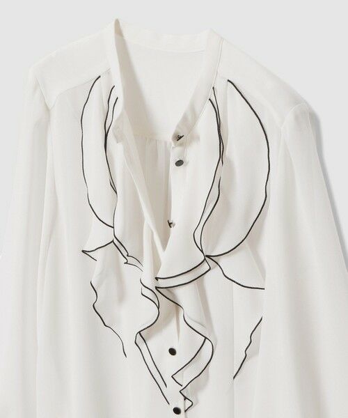 ANAYI / アナイ シャツ・ブラウス | ジョーゼットバイカラーラッフル ブラウス | 詳細6