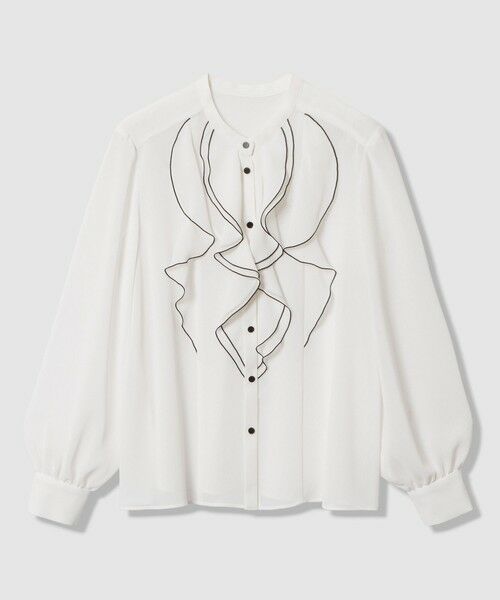 ANAYI / アナイ シャツ・ブラウス | ジョーゼットバイカラーラッフル ブラウス | 詳細15