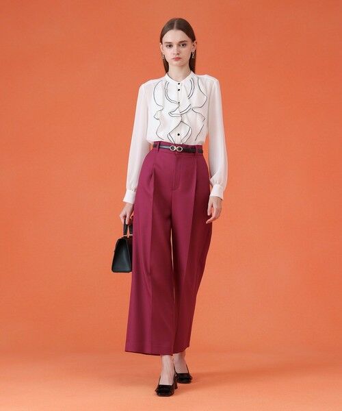 ANAYI / アナイ シャツ・ブラウス | ジョーゼットバイカラーラッフル ブラウス | 詳細4