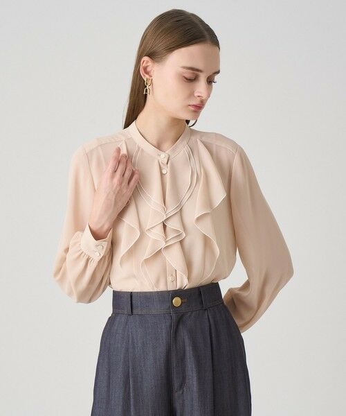 ANAYI / アナイ シャツ・ブラウス | ジョーゼットバイカラーラッフル ブラウス | 詳細12