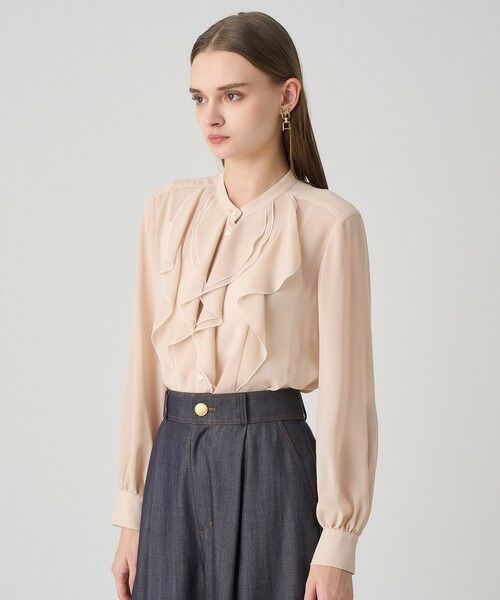 ANAYI / アナイ シャツ・ブラウス | ジョーゼットバイカラーラッフル ブラウス | 詳細13