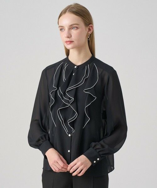 ANAYI / アナイ シャツ・ブラウス | ジョーゼットバイカラーラッフル ブラウス | 詳細21