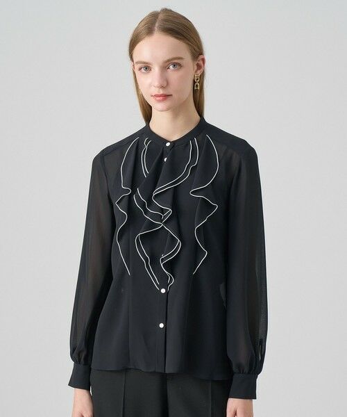 ANAYI / アナイ シャツ・ブラウス | ジョーゼットバイカラーラッフル ブラウス | 詳細20