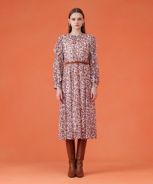 ANAYI / アナイ ロング・マキシ丈ワンピース | レオパードプリントフリルスリーブワンピース | 詳細1