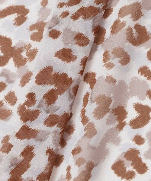 レオパードプリントフリルスリーブワンピース （ロング・マキシ丈