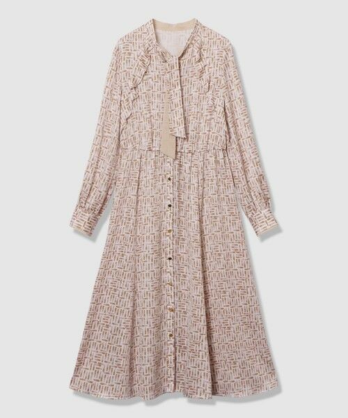 ANAYI/アナイ リッププリントボウタイフレア ワンピース beige (11) 40 ANAYI/アナイ リッププリントボウタイフレア ワンピース beige (11) 40