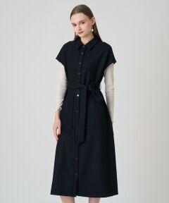ANAYI / アナイ ミニ丈・ひざ丈ワンピース | 圧縮スムースシャツジレ ワンピース