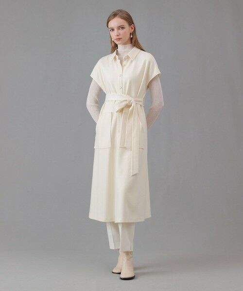 ANAYI / アナイ ミニ丈・ひざ丈ワンピース | 圧縮スムースシャツジレ ワンピース | 詳細4