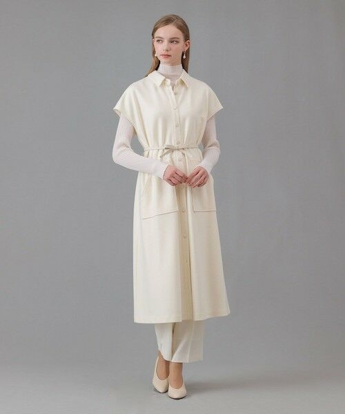 ANAYI / アナイ ミニ丈・ひざ丈ワンピース | 圧縮スムースシャツジレ ワンピース | 詳細5