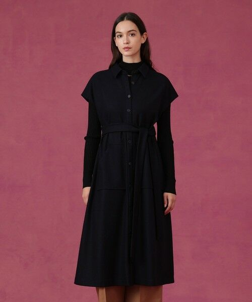 ANAYI / アナイ ミニ丈・ひざ丈ワンピース | 圧縮スムースシャツジレ ワンピース | 詳細15