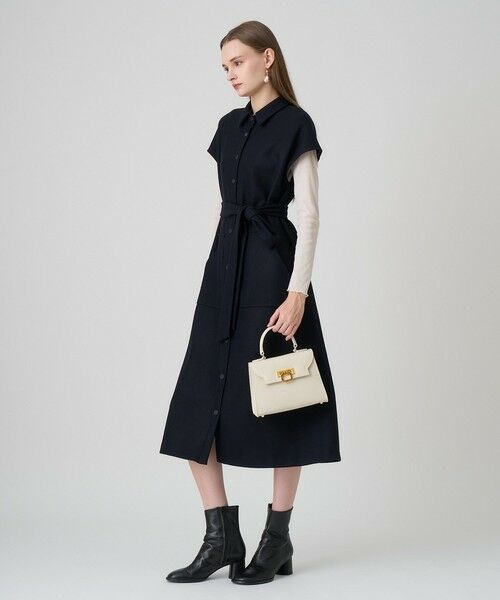 ANAYI / アナイ ミニ丈・ひざ丈ワンピース | 圧縮スムースシャツジレ ワンピース | 詳細16