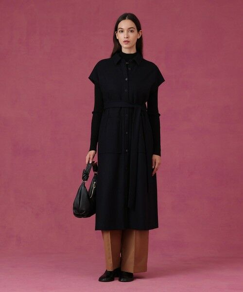 ANAYI / アナイ ミニ丈・ひざ丈ワンピース | 圧縮スムースシャツジレ ワンピース | 詳細17