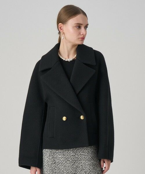 ANAYI / アナイ ピーコート | シャギーリバーショートコート(black (95))