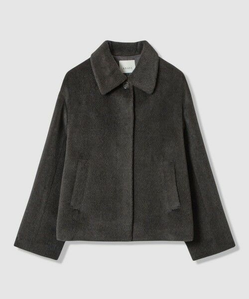 ANAYI/アナイ アルパカシャギーショートコート charcoal grey (94) 38 ANAYI/アナイ アルパカシャギーショートコート charcoal grey (94) 38