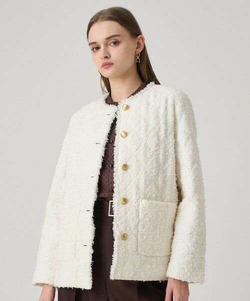 ANAYI / アナイ その他アウター | フラッグツイードキルティングコート(off white (02))