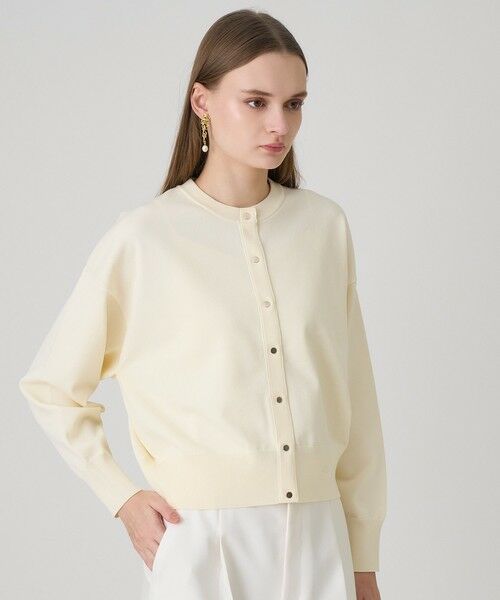 ANAYI/アナイ ドット釦ブルゾン カーディガン ivory (04) 38 ANAYI/アナイ ドット釦ブルゾン カーディガン ivory (04) 38