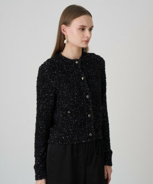 ⑯　レオナール　ビーズ&スパンコールカーディガン スパンコール刺繍カーディガン(F LGRY)｜ FURFUR｜渋谷PARCO