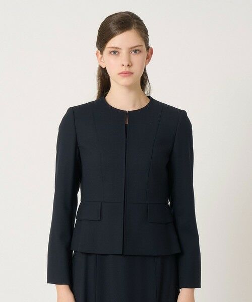 ANAYI / アナイ ノーカラージャケット | 【セットアップ対応商品】ウールジョーゼットクルー ジャケット | 詳細1