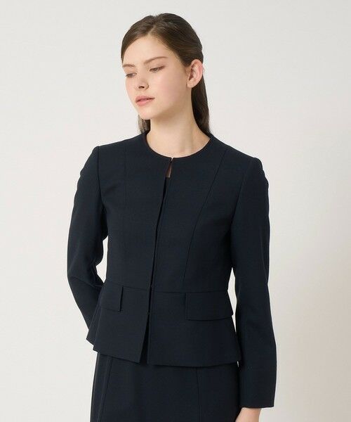 ANAYI / アナイ ノーカラージャケット | 【セットアップ対応商品】ウールジョーゼットクルー ジャケット | 詳細4