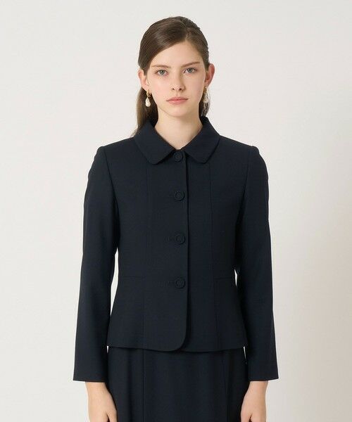 セットアップ対応商品】ウールジョーゼットステンカラー ジャケット