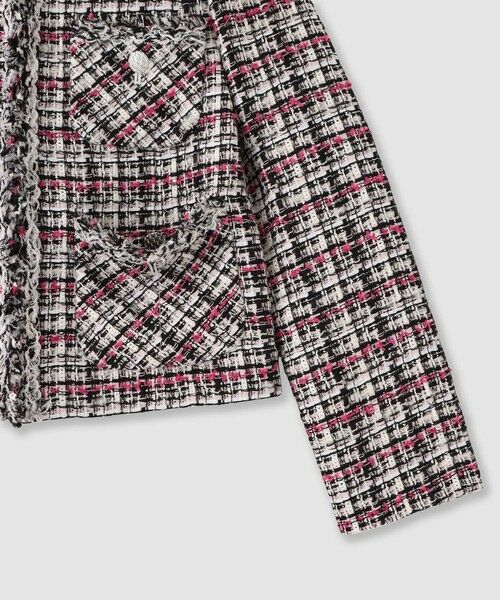 ANAYI / アナイ ノーカラージャケット | ピンクミックスツイード4ポケットジャケット | 詳細11