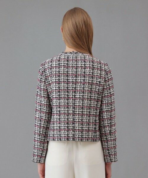 ANAYI / アナイ ノーカラージャケット | ピンクミックスツイード4ポケットジャケット | 詳細3