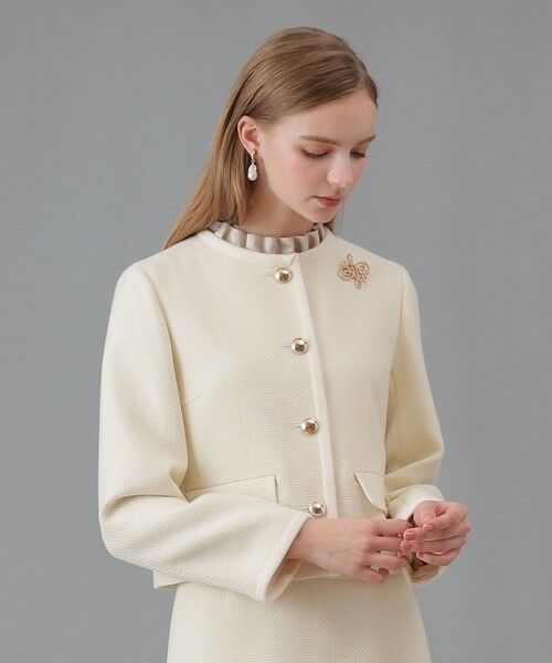 ANAYI / アナイ ノーカラージャケット | 【セットアップ対応商品】ウールプリペラノーカラージャケット | 詳細1