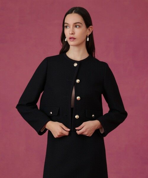 ANAYI / アナイ ノーカラージャケット | 【セットアップ対応商品】ウールプリペラノーカラージャケット(navy (65))