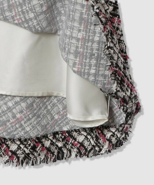 ANAYI / アナイ ミニ丈・ひざ丈ワンピース | ピンクミックスツイードバイヤスワンピース | 詳細12
