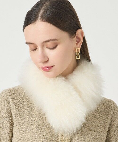 ANAYI / アナイ マフラー・ショール・スヌード・ストール | カシミヤファーマフラー（white (01)）