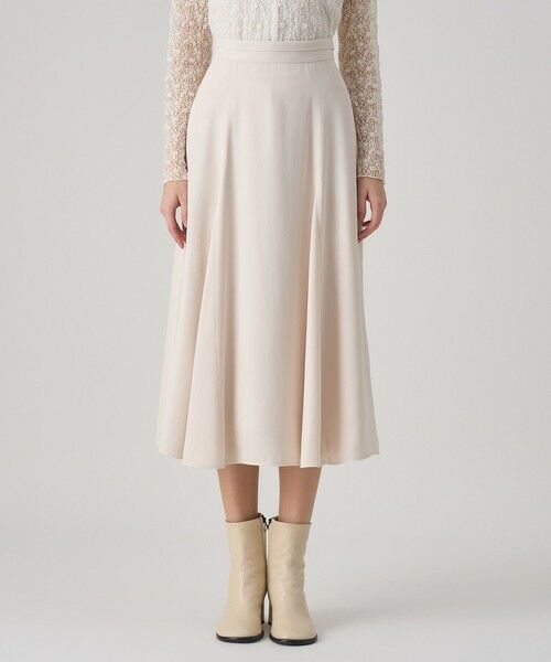 ANAYI / アナイ ミニ・ひざ丈スカート | レザーライクマチフレアスカート | 詳細1