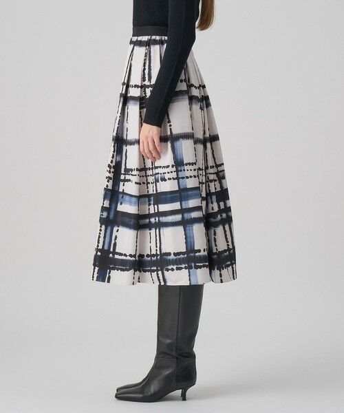 ANAYI / アナイ ミニ・ひざ丈スカート | チェックプリントタックギャザーフレアスカート | 詳細2