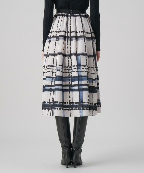 ANAYI / アナイ ミニ・ひざ丈スカート | チェックプリントタックギャザーフレアスカート | 詳細3