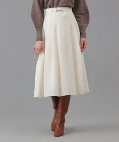 ANAYI / アナイ ロング・マキシ丈スカート | ウールジョーゼットビットベルトスカート