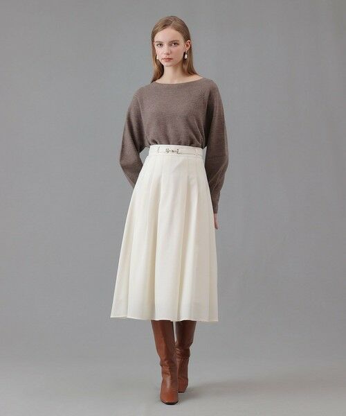 ANAYI / アナイ ロング・マキシ丈スカート | ウールジョーゼットビットベルトスカート | 詳細4