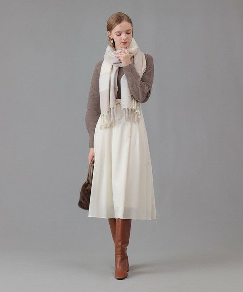 ANAYI / アナイ ロング・マキシ丈スカート | ウールジョーゼットビットベルトスカート | 詳細5
