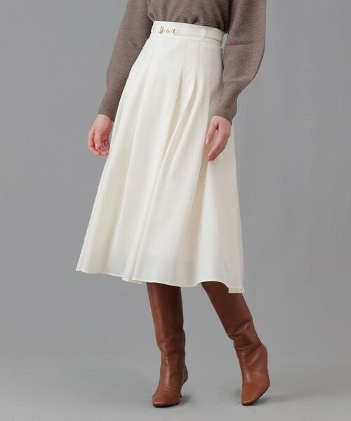 ANAYI / アナイ ロング・マキシ丈スカート | ウールジョーゼットビットベルトスカート | 詳細1
