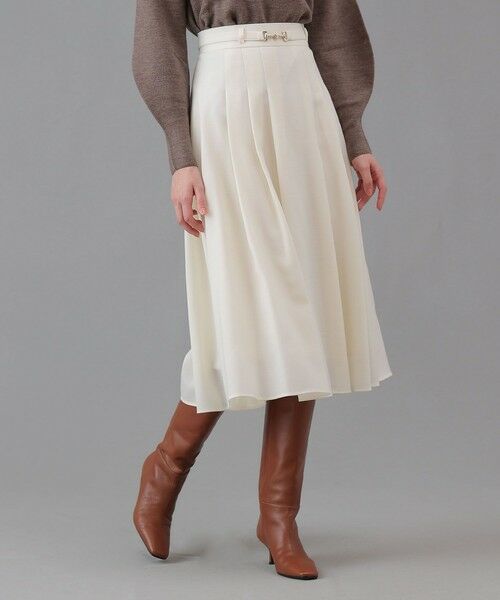 ANAYI / アナイ ロング・マキシ丈スカート | ウールジョーゼットビットベルトスカート | 詳細2