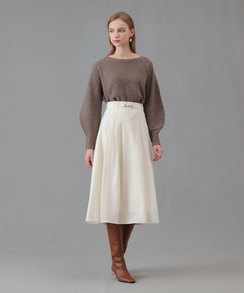 ANAYI / アナイ ロング・マキシ丈スカート | ウールジョーゼットビットベルトスカート | 詳細3