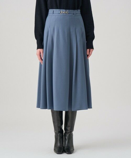 ANAYI / アナイ ロング・マキシ丈スカート | ウールジョーゼットビットベルトスカート | 詳細15