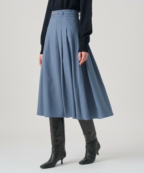 ANAYI / アナイ ロング・マキシ丈スカート | ウールジョーゼットビットベルトスカート | 詳細18