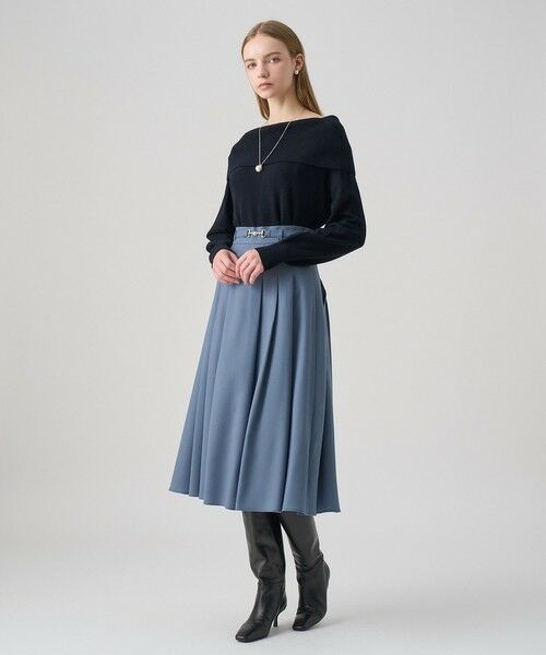 ANAYI / アナイ ロング・マキシ丈スカート | ウールジョーゼットビットベルトスカート | 詳細19