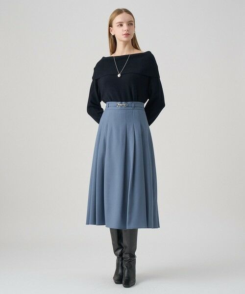 ANAYI / アナイ ロング・マキシ丈スカート | ウールジョーゼットビットベルトスカート | 詳細20