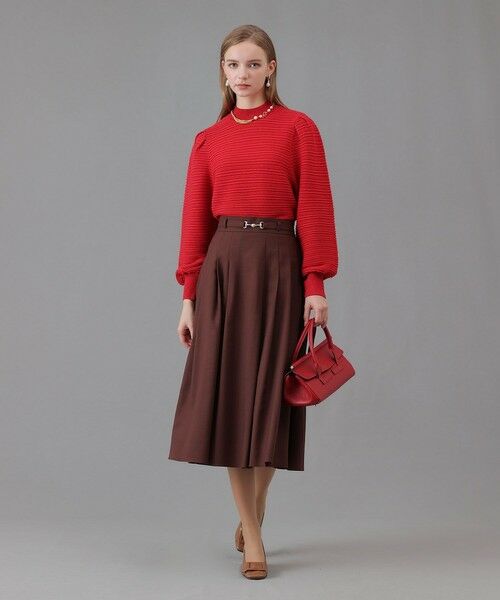 ANAYI / アナイ ロング・マキシ丈スカート | ウールジョーゼットビットベルトスカート | 詳細25