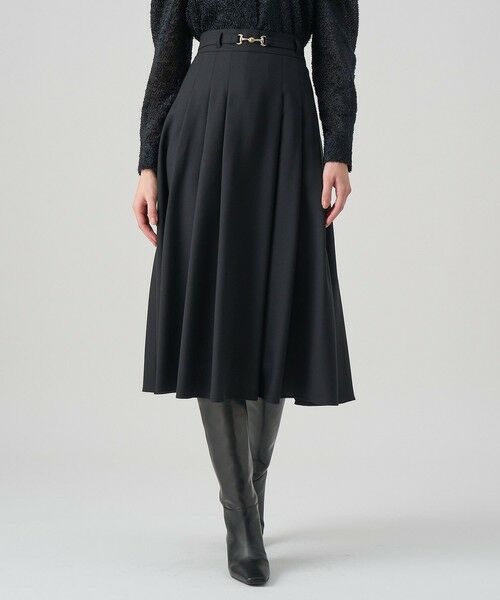 ANAYI / アナイ ロング・マキシ丈スカート | ウールジョーゼットビットベルトスカート | 詳細30