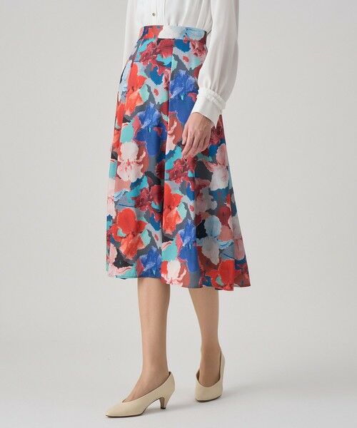 ANAYI / アナイ ミニ・ひざ丈スカート | アートフラワータックフレア スカート | 詳細2