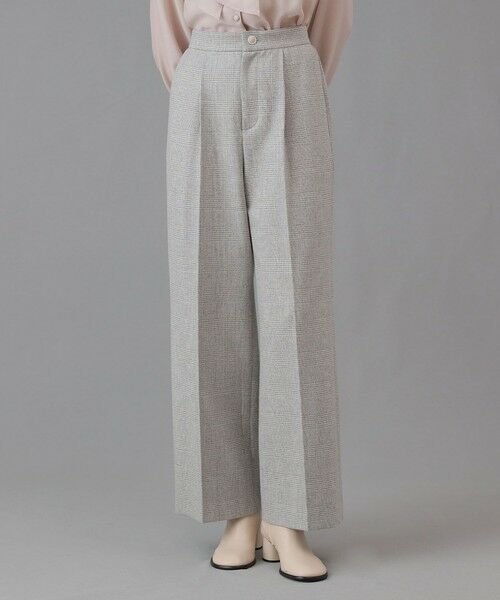 ANAYI / アナイ その他パンツ | グレンチェックワイドタックパンツ(light grey (91))
