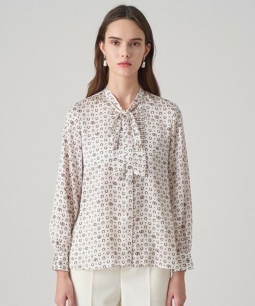 ANAYI / アナイ シャツ・ブラウス | ホースシュープリントプリーツタイブラウス | 詳細1